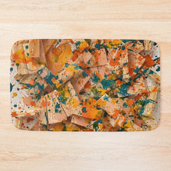 Item preview, Wooden Block and Paint Splatter Architectural Mixed Media Art designed and sold by THE SPLATTERED HAUS BY SAGE BANKS.
