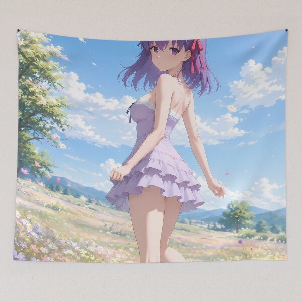 Item preview, Sakura Matou Fate Stay Night Flower Meadow Stroll designed and sold by mildaclairmo.