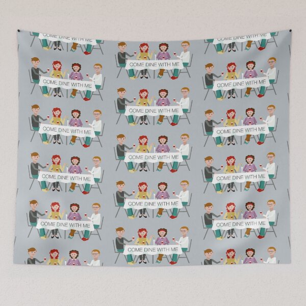 Item preview, “Come Dine With Me” Dinner Table (on Grey) designed and sold by PawsitiveMum3.