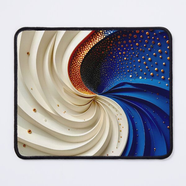 Item preview, Dynamic Swirl of Colors in Blue Gold and White designed and sold by Vicky Brago-Mitchell®.