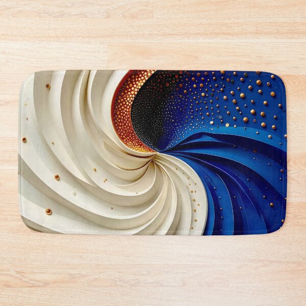 Item preview, Dynamic Swirl of Colors in Blue Gold and White designed and sold by Vicky Brago-Mitchell®.
