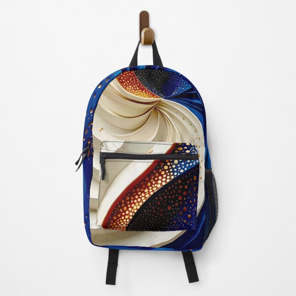 Item preview, Dynamic Swirl of Colors in Blue Gold and White designed and sold by Vicky Brago-Mitchell®.