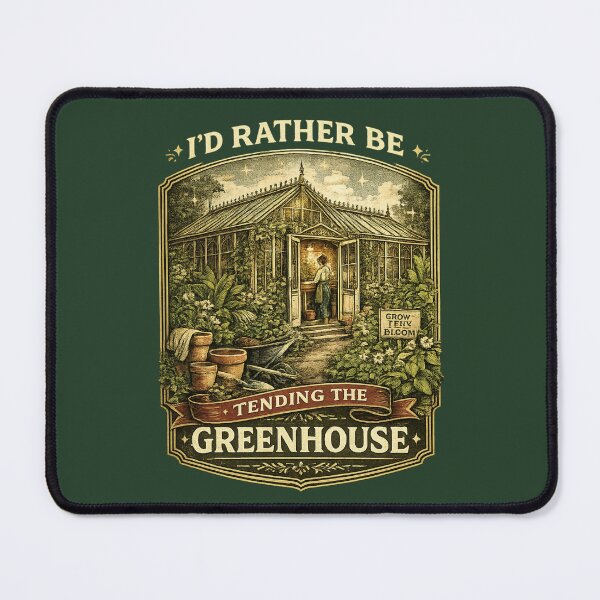 Item preview, I'd Rather Be Tending The Greenhouse | Greenhouse Lover Gift | Plant Mom Gift | Greenhouse Gardener Gift | Vintage Garden Gift designed and sold by HooptownRV.