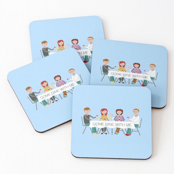 Item preview, “Come Dine With Me” Dinner Table (on Blue) designed and sold by PawsitiveMum3.