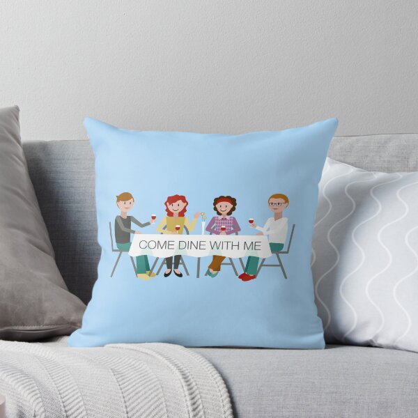 Item preview, “Come Dine With Me” Dinner Table (on Blue) designed and sold by PawsitiveMum3.