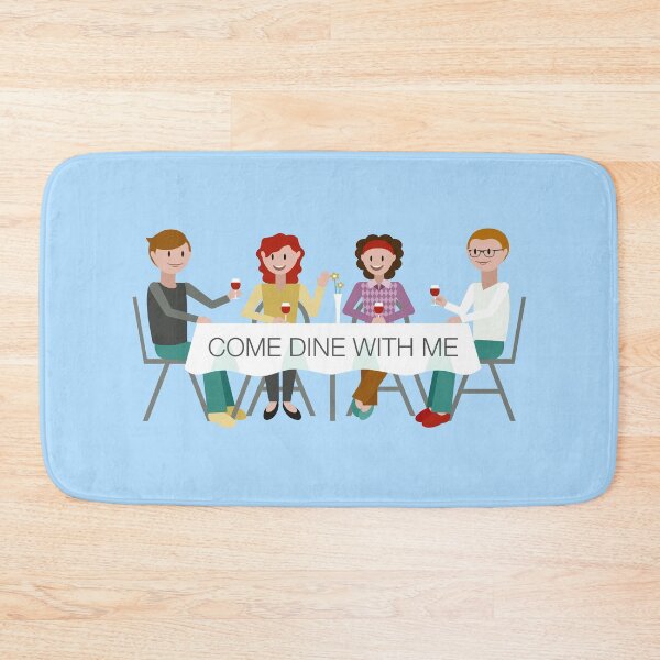 Item preview, “Come Dine With Me” Dinner Table (on Blue) designed and sold by PawsitiveMum3.