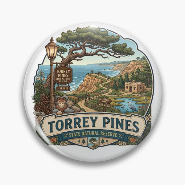 Item preview, Torrey Pines State Natural Reserve California Vintage Emblem designed and sold by LittleArij.