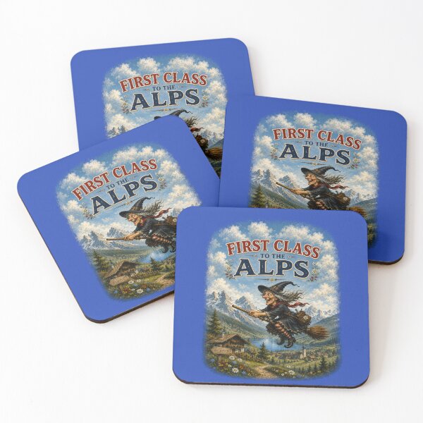 Item preview, First Class to the Alps – Flying Witch Alpine Adventure designed and sold by Alpine-Ink.