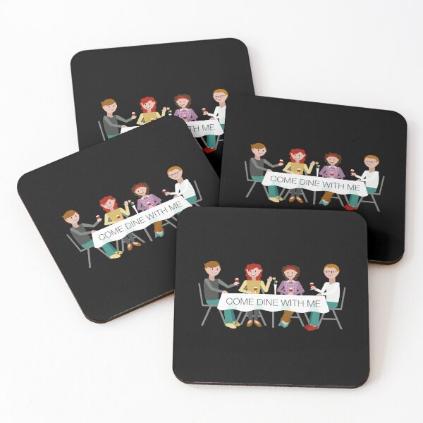 Item preview, “Come Dine With Me” Dinner Table (on Black) designed and sold by PawsitiveMum3.