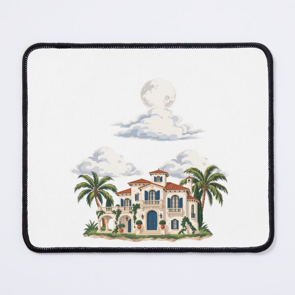 Item preview, Mediterranean Moonlit Villa Aesthetic Dream House – Back Print designed and sold by Luna Haven.