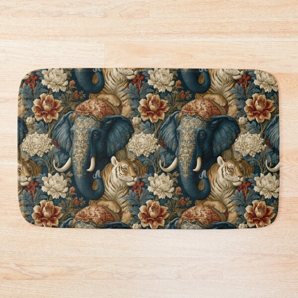 Item preview, Vintage Gold Elephant Regal Tiger Floral Pattern By Moose Disco designed and sold by MooseDisco.