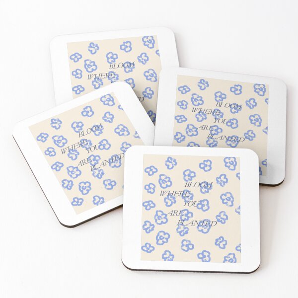 Item preview, Bloom Where You Are Planted-pastel Blue Floral Quate Design Graphic designed and sold by maiamisalooga.