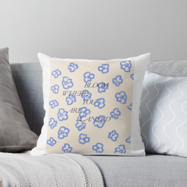 Item preview, Bloom Where You Are Planted-pastel Blue Floral Quate Design Graphic designed and sold by maiamisalooga.