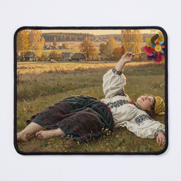 Item preview, Indian Summer Woman with Pinwheel - Polish Folk Art designed and sold by Surviving Monday Club.