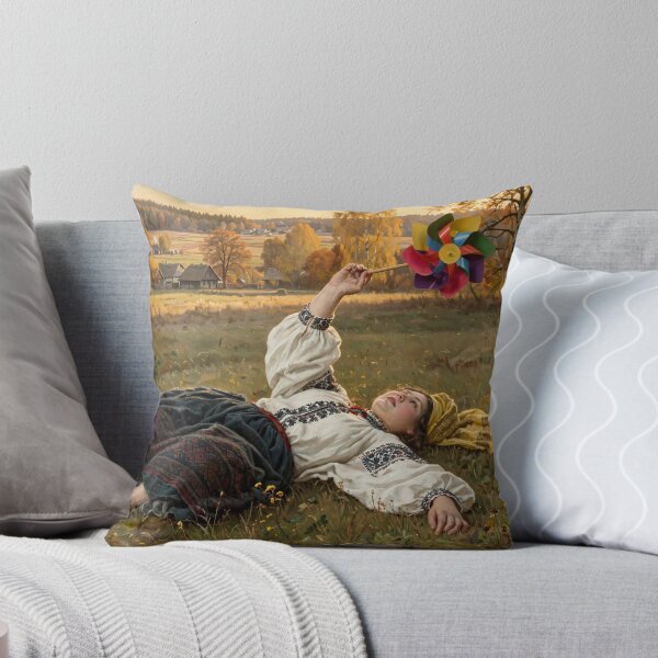 Item preview, Indian Summer Woman with Pinwheel - Polish Folk Art designed and sold by Surviving Monday Club.