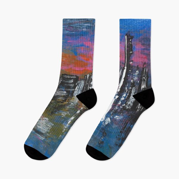 Item preview, City Sunset - Gritty Abstract Urban Skyline designed and sold by ShonaCallumArt.