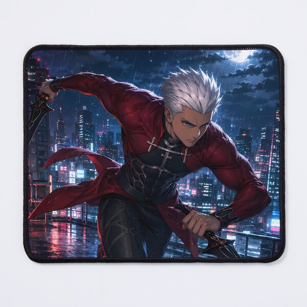 Item preview, Archer Fate Stay Night Neon Moon Rooftop designed and sold by mildaclairmo.