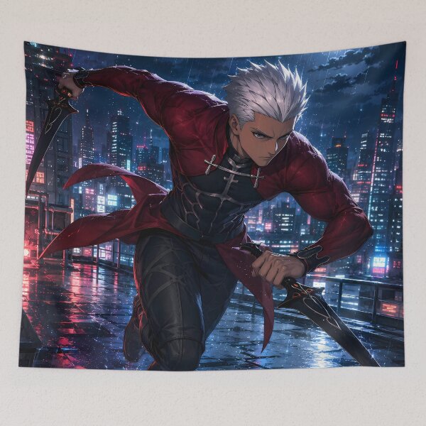 Item preview, Archer Fate Stay Night Neon Moon Rooftop designed and sold by mildaclairmo.