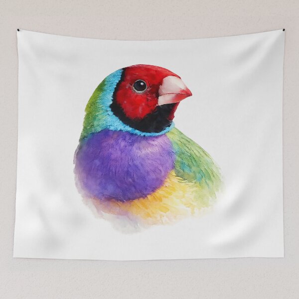 Item preview, Gouldian Finch: Painted Australian Finch designed and sold by Jaruart.