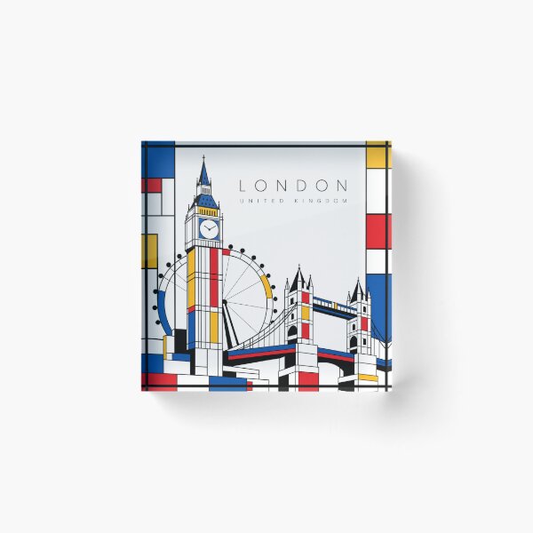 Item preview, London Mondrian style poster 3D designed and sold by CMYKStudio.