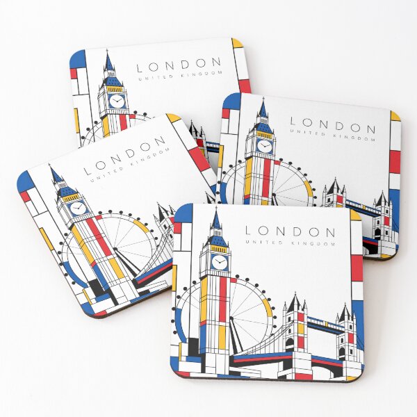 Item preview, London Mondrian style poster 3D designed and sold by CMYKStudio.