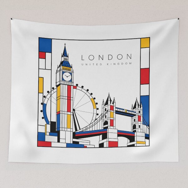 Item preview, London Mondrian style poster 3D designed and sold by CMYKStudio.