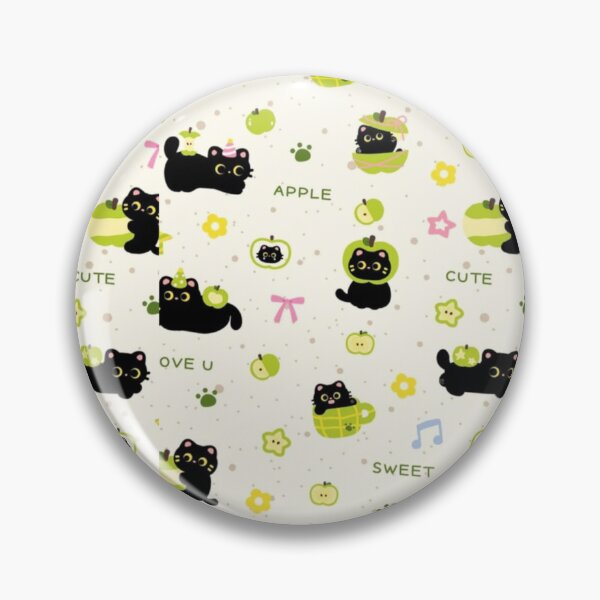 Item preview, Kawaii Black Cats & Green Apples designed and sold by Aniwhisper240.