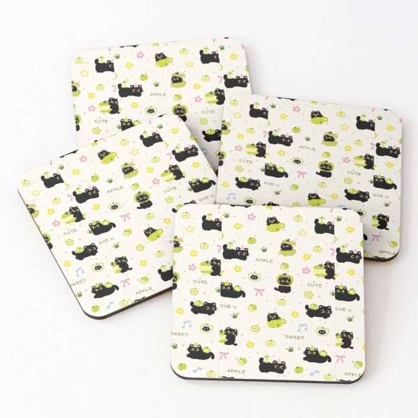 Item preview, Kawaii Black Cats & Green Apples designed and sold by Aniwhisper240.