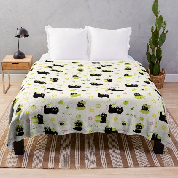 Item preview, Kawaii Black Cats & Green Apples designed and sold by Aniwhisper240.
