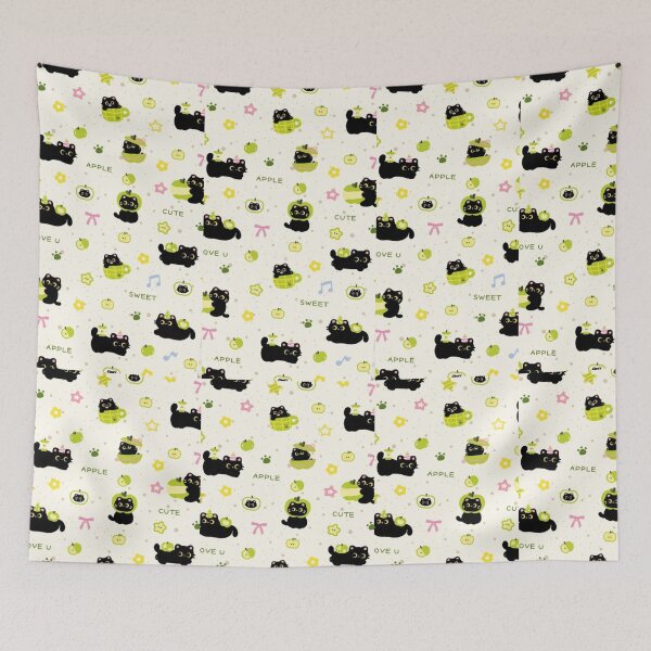 Item preview, Kawaii Black Cats & Green Apples designed and sold by Aniwhisper240.