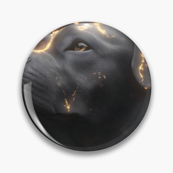 Item preview, Pit Bull Dog Glowing Gold Cyber Guardian designed and sold by mildaclairmo.