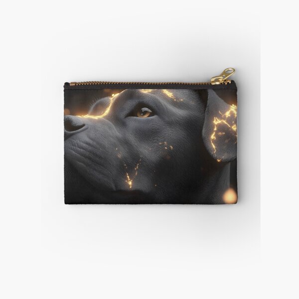 Item preview, Pit Bull Dog Glowing Gold Cyber Guardian designed and sold by mildaclairmo.