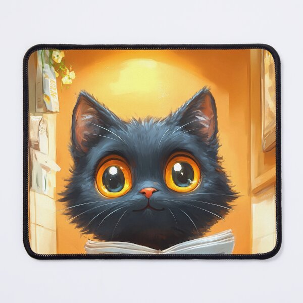 Item preview, Bombay Cat Newspaper Reader Bathroom Kawaii Black Cat designed and sold by mildaclairmo.