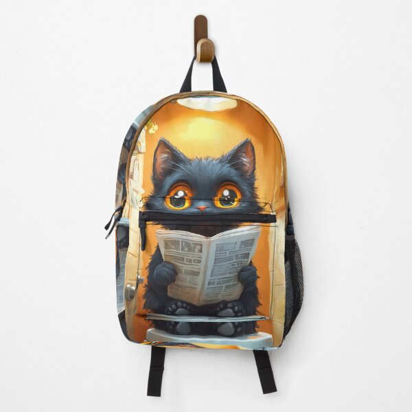 Item preview, Bombay Cat Newspaper Reader Bathroom Kawaii Black Cat designed and sold by mildaclairmo.