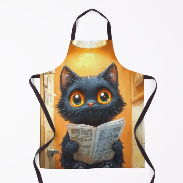 Item preview, Bombay Cat Newspaper Reader Bathroom Kawaii Black Cat designed and sold by mildaclairmo.