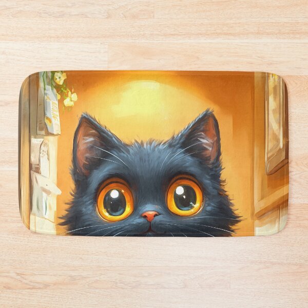 Item preview, Bombay Cat Newspaper Reader Bathroom Kawaii Black Cat designed and sold by mildaclairmo.