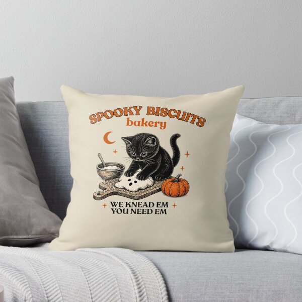 Item preview, Spooky Biscuits Bakery Halloween Black Cat Kneading Cute Kitten Ghost Baking Fall Witchy Vibes designed and sold by Velustro Shop.
