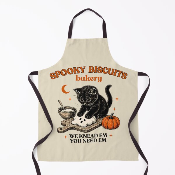Item preview, Spooky Biscuits Bakery Halloween Black Cat Kneading Cute Kitten Ghost Baking Fall Witchy Vibes designed and sold by Velustro Shop.