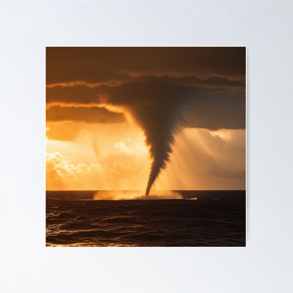 Item preview, Sunset Waterspout - Golden Storm Art designed and sold by CrippiCrippi.