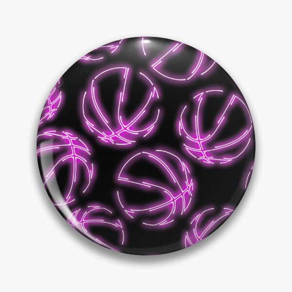 Item preview, Purple neon glow line art sketch basketballs designed and sold by katzdzynes.