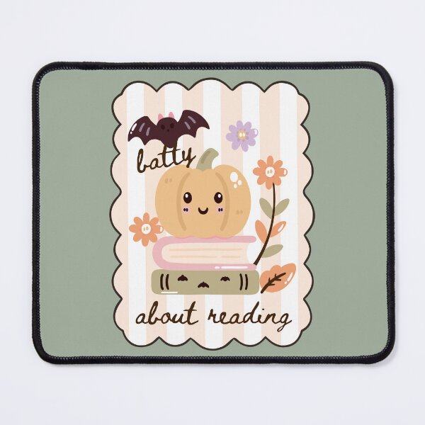 Item preview, Batty About Reading Bat, Love to Read, Fall Books, Autumn Reader, Pumpkin Bookish designed and sold by Forevermore.
