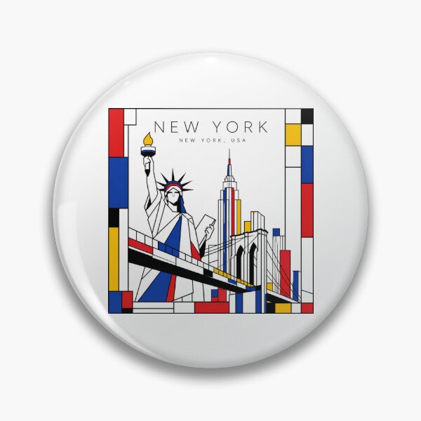 Item preview, New York Mondrian style poster 3D  designed and sold by CMYKStudio.
