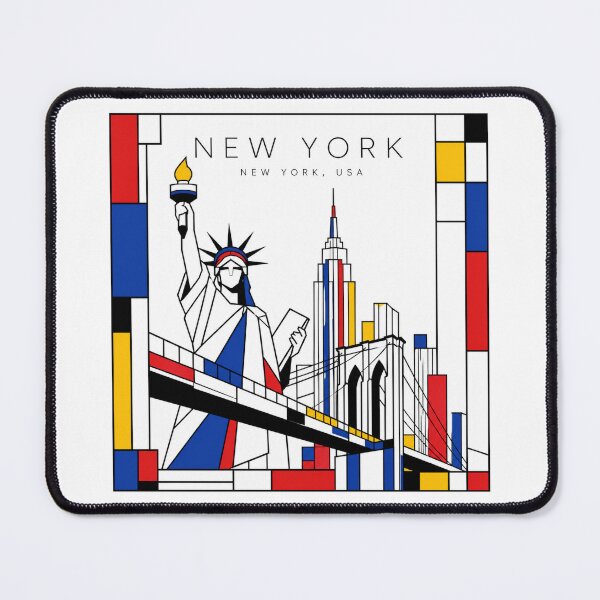 Item preview, New York Mondrian style poster 3D  designed and sold by CMYKStudio.