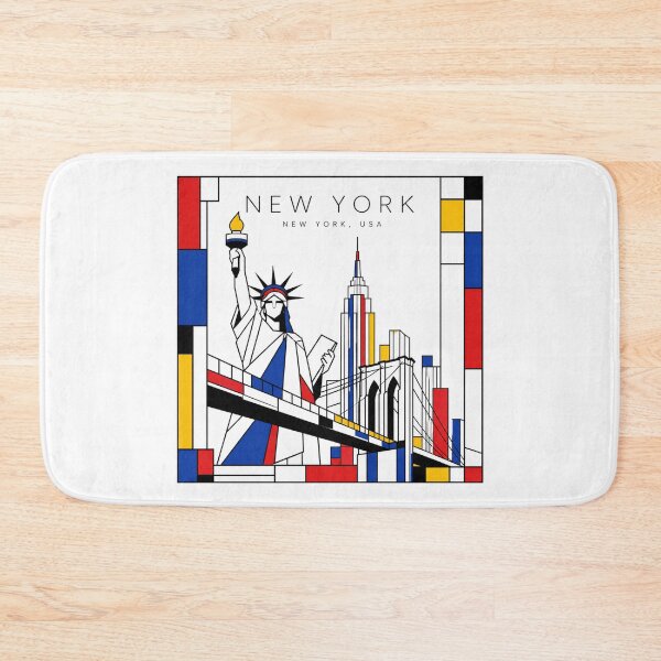 Item preview, New York Mondrian style poster 3D  designed and sold by CMYKStudio.