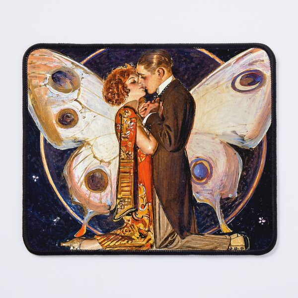 Item preview, Butterfly Couple - Vintage Art Nouveau Butterfly Lovers Wall Art for Romantic Home Decor designed and sold by RickE.