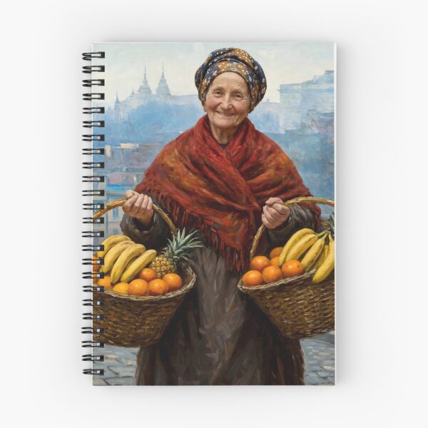 Item preview, Warsaw Fruit Seller - Tropical Oranges Bananas Pineapples designed and sold by Surviving Monday Club.