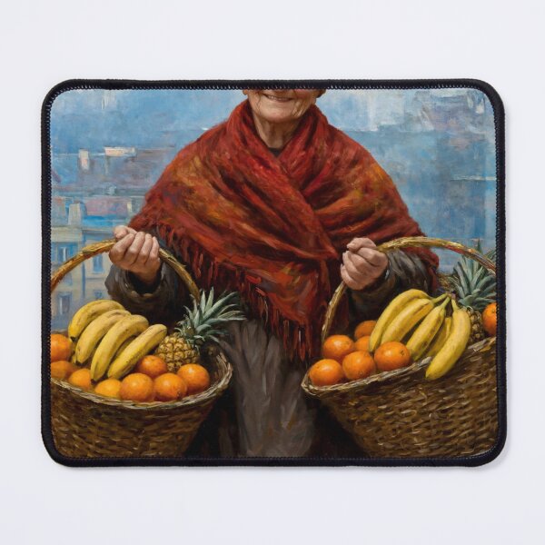 Item preview, Warsaw Fruit Seller - Tropical Oranges Bananas Pineapples designed and sold by Surviving Monday Club.