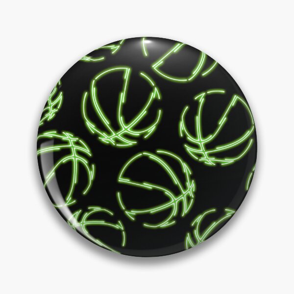 Item preview, Bright green neon glow line art sketch basketballs designed and sold by katzdzynes.