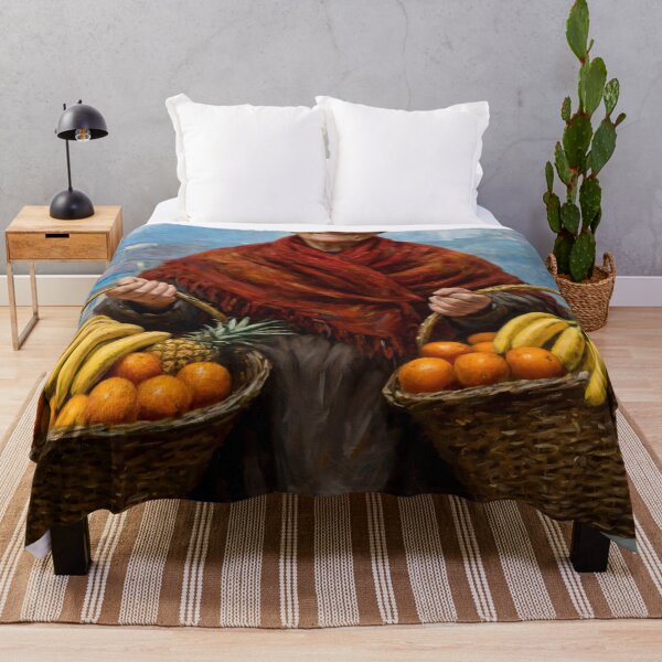 Item preview, Warsaw Fruit Seller - Tropical Oranges Bananas Pineapples designed and sold by Surviving Monday Club.