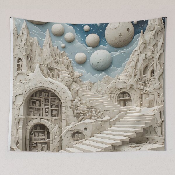Item preview, A surreal journey through a snow-white alien city designed and sold by Mianku | Für das Leben.